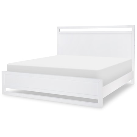 Summerland Cal. King Panel Bed in Pure White Painted Finish