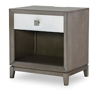 Contemporary 1-Drawer Open Nightstand with 2 USB Ports and Electrical Outlets