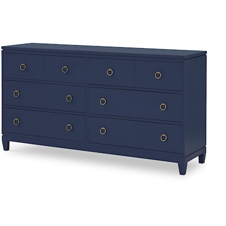 Contemporary 6-Drawer Dresser with Cedar Lined Bottom Drawers