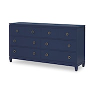 Contemporary 6-Drawer Dresser with Cedar Lined Bottom Drawers