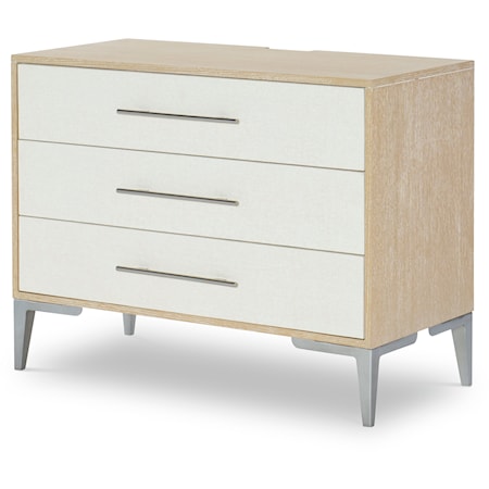 Contemporary 3-Drawer Nightstand with Two-Tone Finish