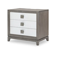 Contemporary 3-Drawer Nightstand with USB Ports and Electrical Outlets