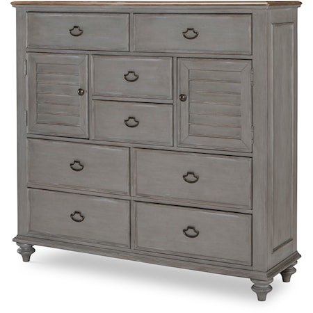 Farmhouse 8-Drawer Bedroom Chest with Doors