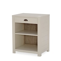 Contemporary 1-Drawer End Table with 2 Open Cubbies