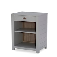 Square End Table, 1 Drawer,  2 Open Cubbies