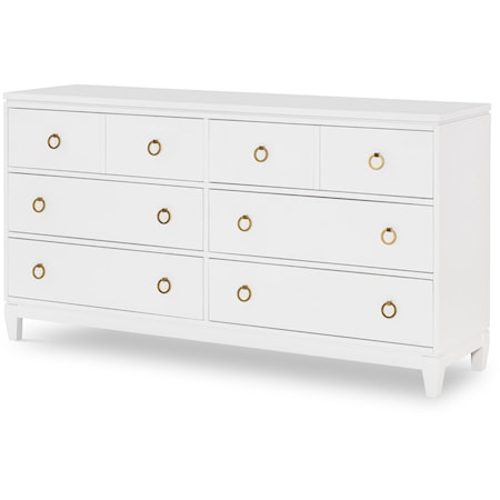 Contemporary 6-Drawer Dresser with Jewelry Tray