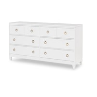 Contemporary 6-Drawer Dresser with Jewelry Tray