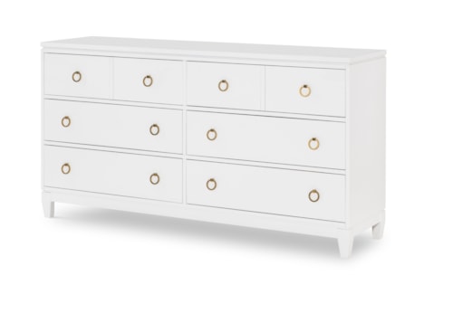 Contemporary 6-Drawer Dresser with Jewelry Tray