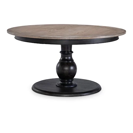 Transitional Round Dining Table with 12" Leaf 