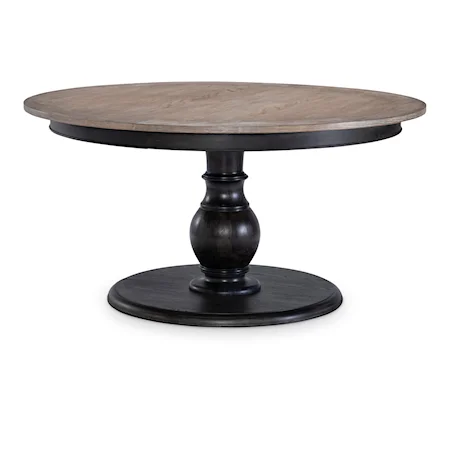 Transitional Round Dining Table with 12" Leaf