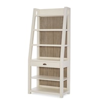 Contemporary 5-Shelf Bookcase with Drawer and Adjustable Shelves