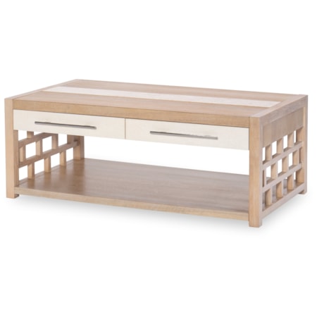 Cocktail Table with Travertine Insert