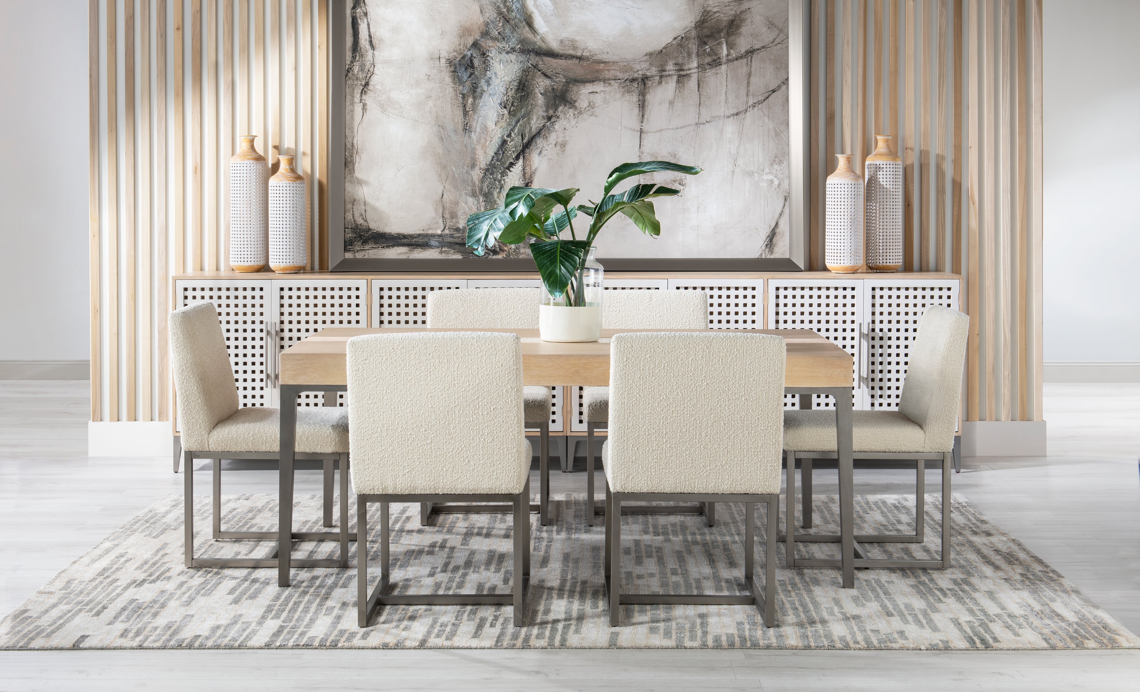 Leg Table with Travertine Insert