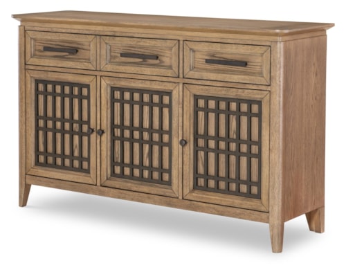 Traditional 3-Door Credenza with 3 Drawers