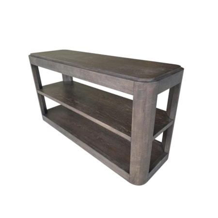 56" Wooden Sofa Table w/Open Shelving