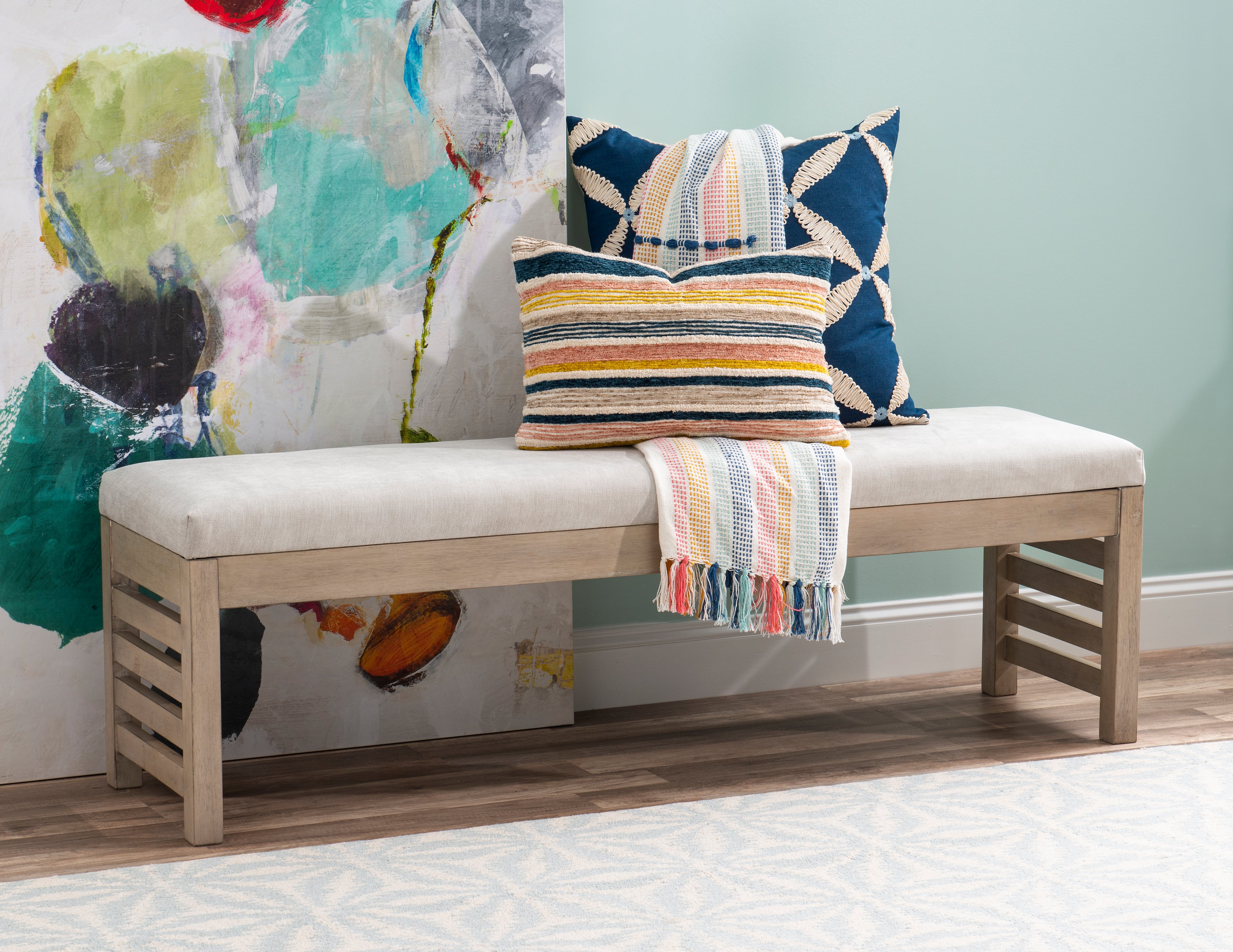 Legacy Classic Edgewater 1310741 Coastal Upholstered Bench Crowley
