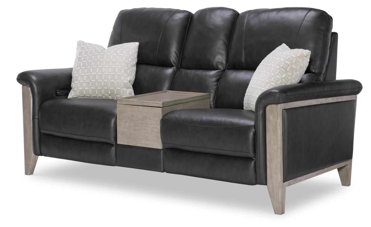 Hi Leg Power Leather Match Loveseat