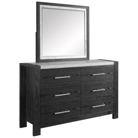 6-Drawer Dresser and Mirror