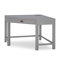 Contemporary 1-Drawer Corner Desk with Outlet and USB Port