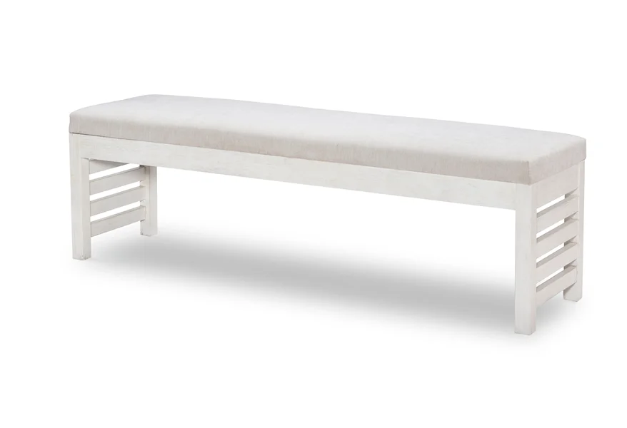 Edgewater Edgewater Uph Bench White Finish by Legacy Classic at Sheely's Furniture & Appliance