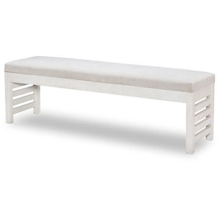 Edgewater Uph Bench White Finish