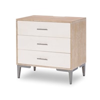 Coastal-Style Three-Drawer Nightstand with Outlets and USB Ports