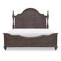 Farmhouse Louvered Queen Poster Bed