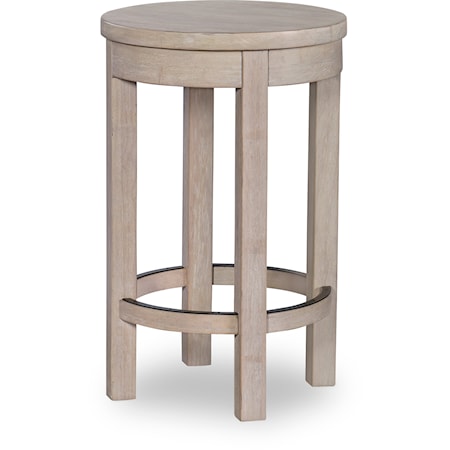 Contemporary Stool with Weathered Oak Finish