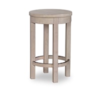 Contemporary Stool with Weathered Oak Finish