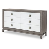 Contemporary 6-Drawer Dresser with Jewelry Tray