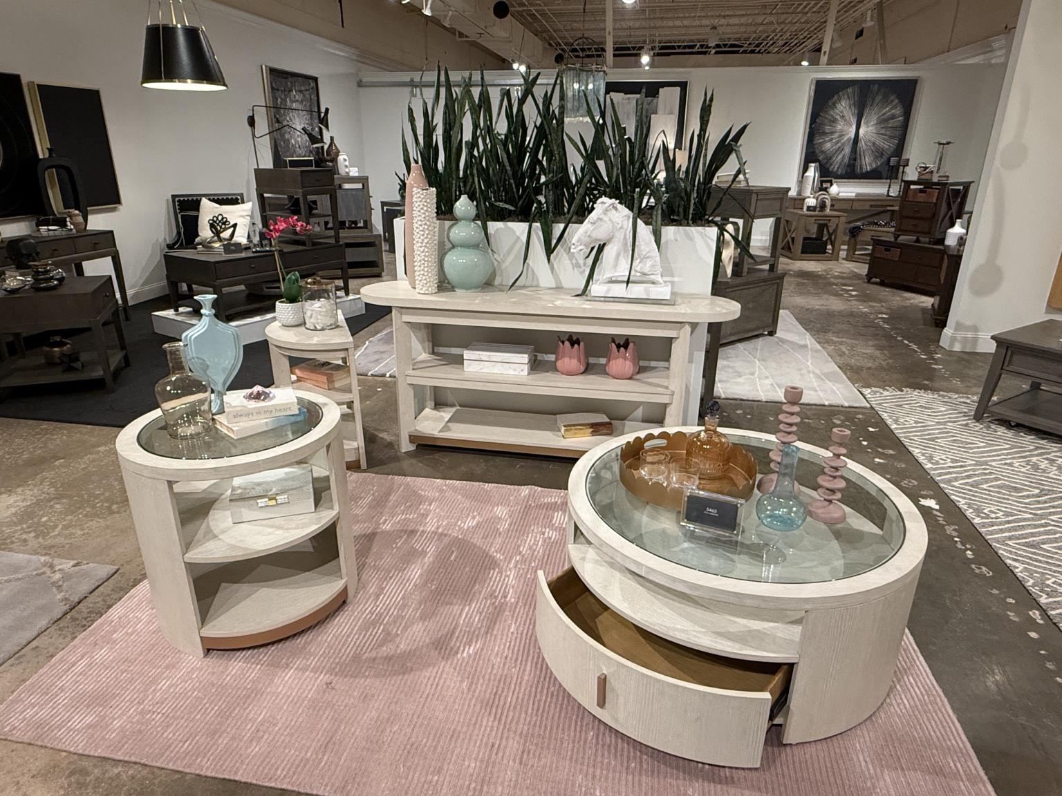 Round Cocktail Table with Casters