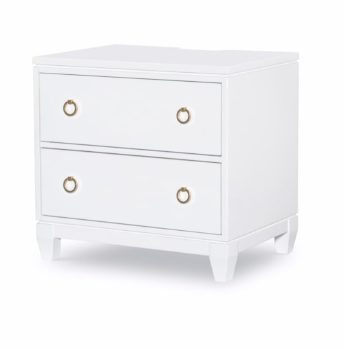 Contemporary 2-Drawer Nightstand with USB Ports and Outlets
