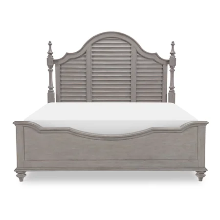 Farmhouse Louvered Queen Poster Bed