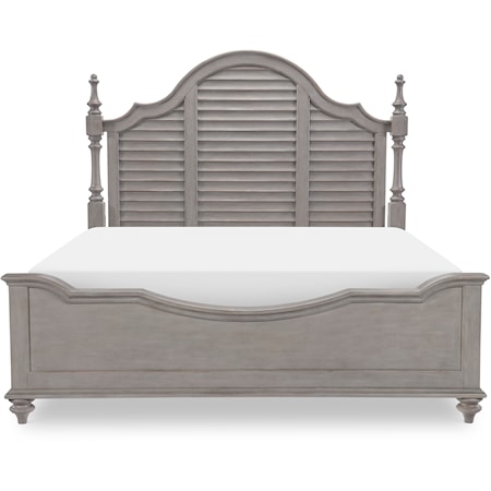 Farmhouse Louvered King Poster Bed
