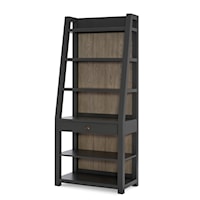 Contemporary 5-Shelf Bookcase with Drawer and Adjustable Shelves