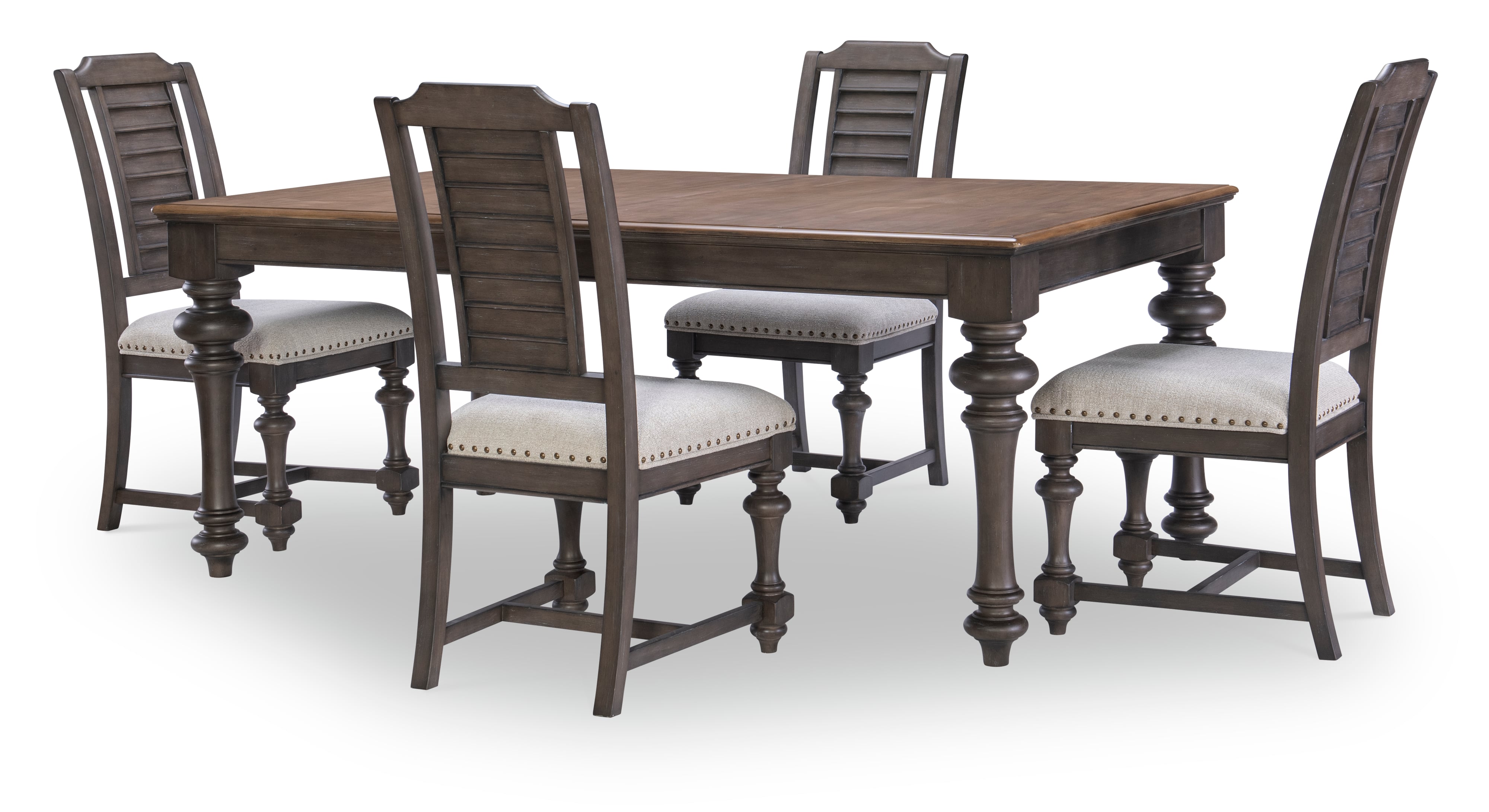 Legacy Classic Kingston 255639795 Farmhouse Louvered Upholstered Side