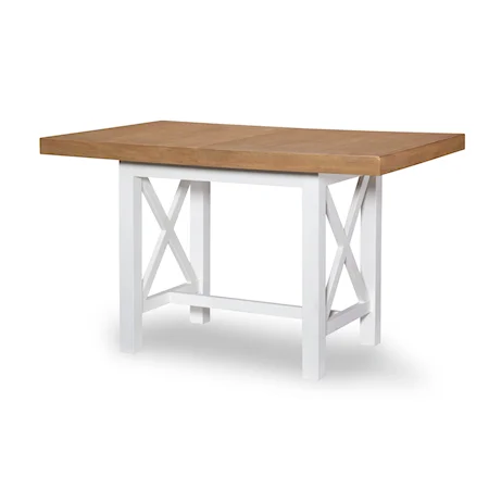 Modern Farmhouse Counter-Height Trestle Table with 18" Leaf