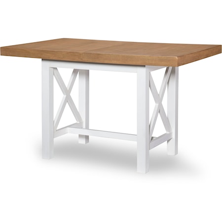 Modern Farmhouse Counter-Height Trestle Table with 18" Leaf