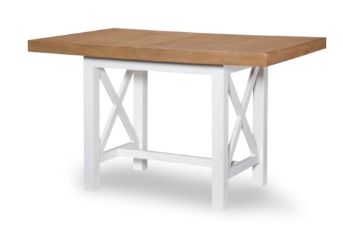Farmhouse Counter-Height Trestle Dining Table with 18" Leaf