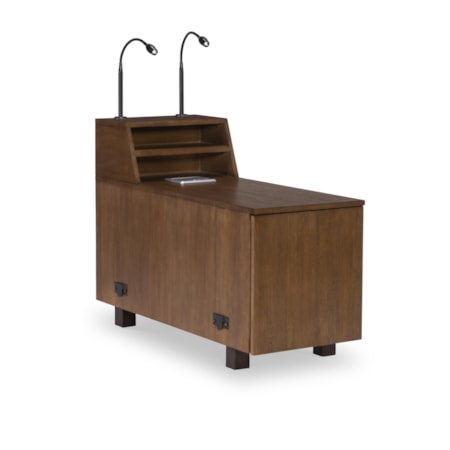 Wood Console W/ Bookshelf 17"