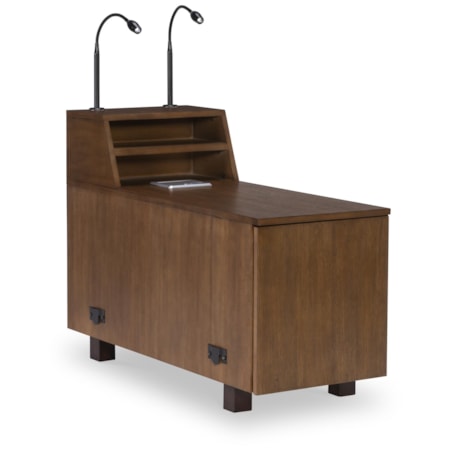 Wood Console W/ Bookshelf 17"