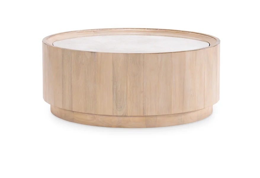 Biscayne Round Cocktail Table with Travertine Top by Legacy Classic at Stoney Creek Furniture 