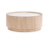 Legacy Classic Biscayne Round Cocktail Table with Travertine Top