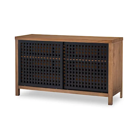 Contemporary Entertainment Console with Adjustable Shelving