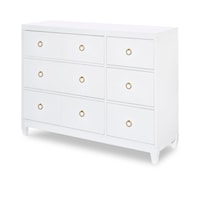 Contemporary 6-Drawer Dresser with Jewelry Tray