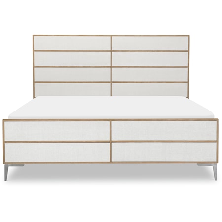 Contemporary California King Panel Bed with Two-Tone Finish