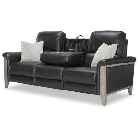 Hi Leg Leather Match Power Sofa