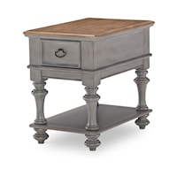 Farmhouse Rectangular End Table with One-Drawer