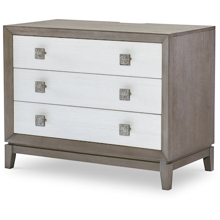 Contemporary 3-Drawer Bedroom Chest with 2 USB Ports and Electric Outlets