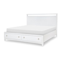 Contemporary California King Storage Bed with LED Lighting